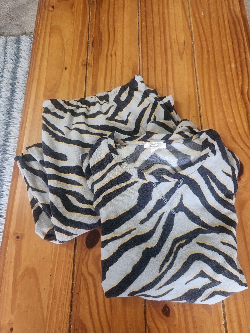 Como Blue Loungewear Set Multi Color Animal Print Size 3X